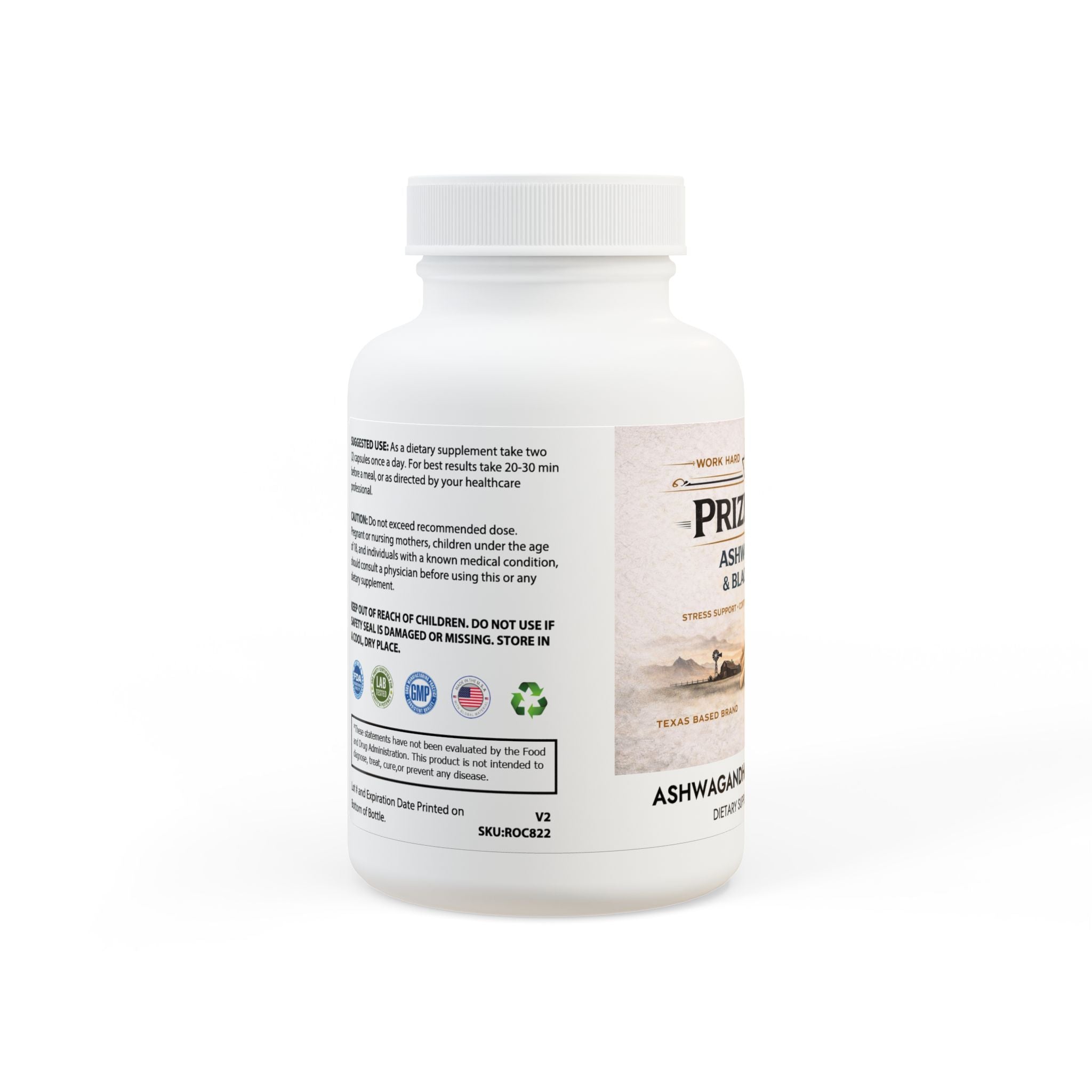 Prizebull Ashwagandha and Black Pepper Supplement