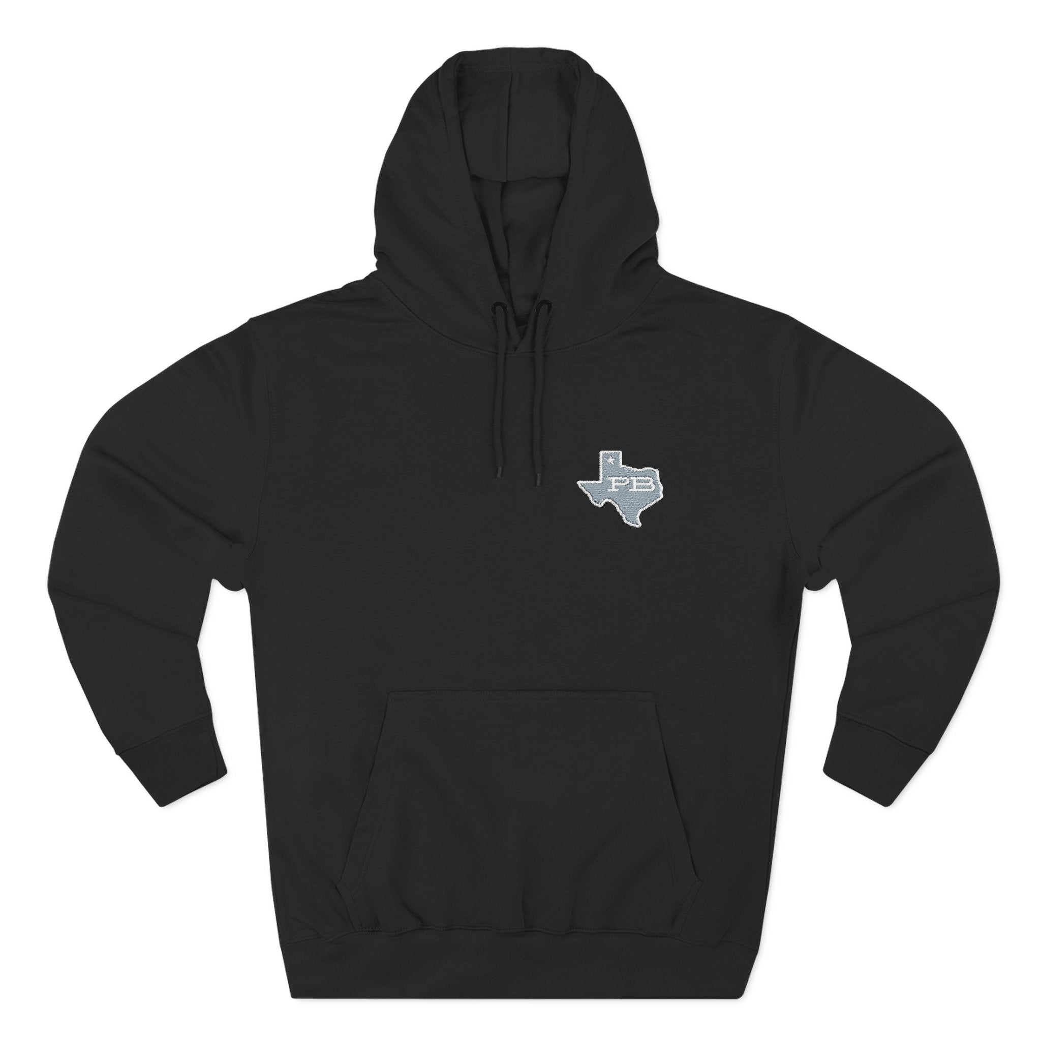 PB Texas Heart Outline Hoodie — Minimal State Pride Pullover