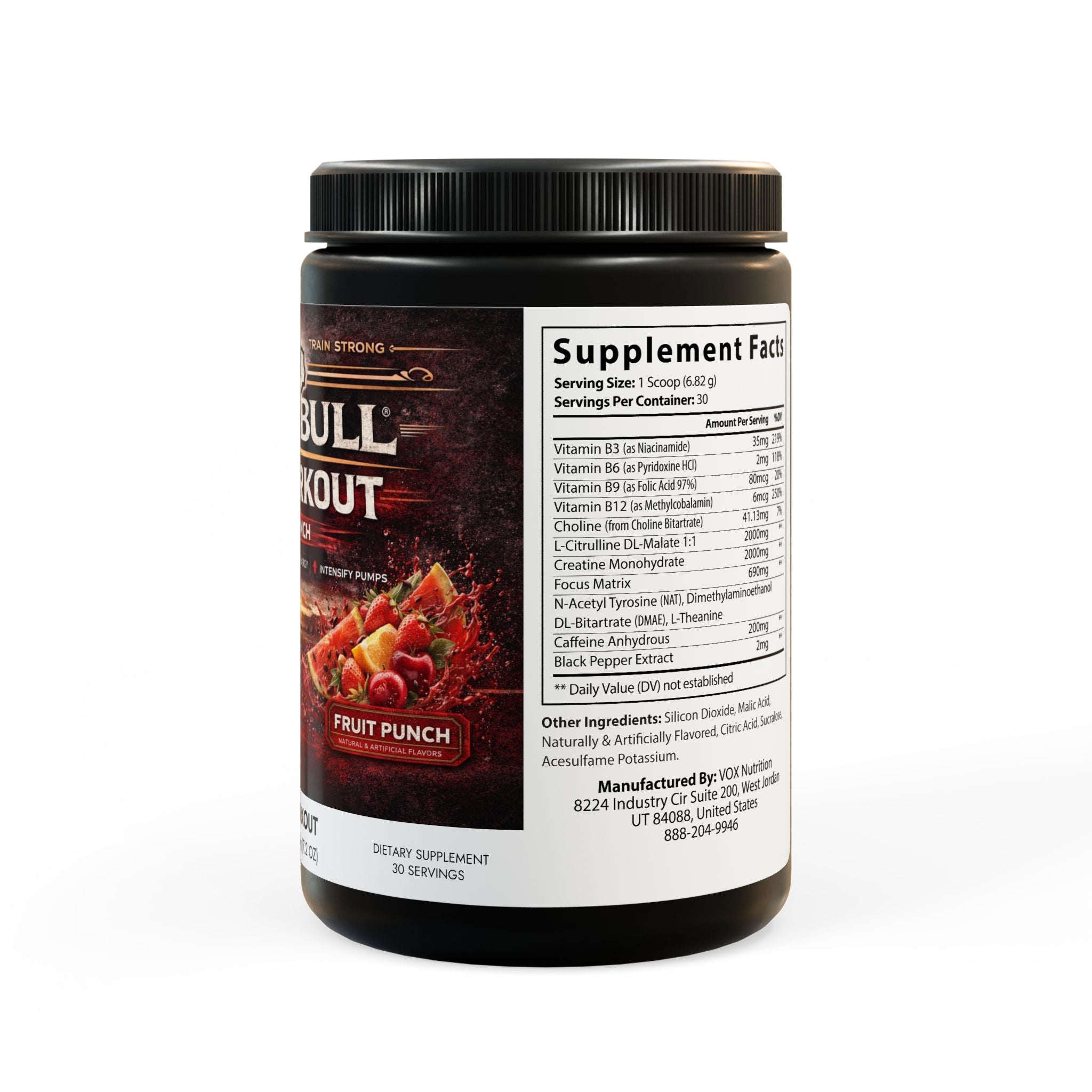 Prizebull Pre-Workout Supplement, Fruit Punch