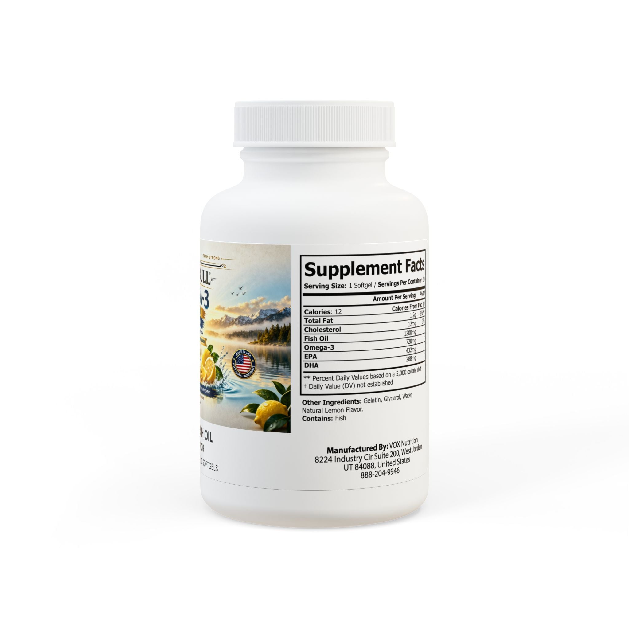 Omega 3 Fish Oil Supplement (60 Softgels)